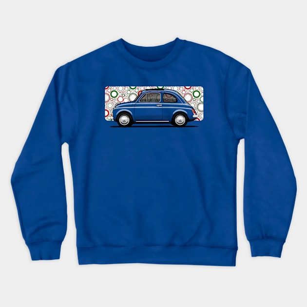 The cutest small car ever with italian pop background Crewneck Sweatshirt by jaagdesign